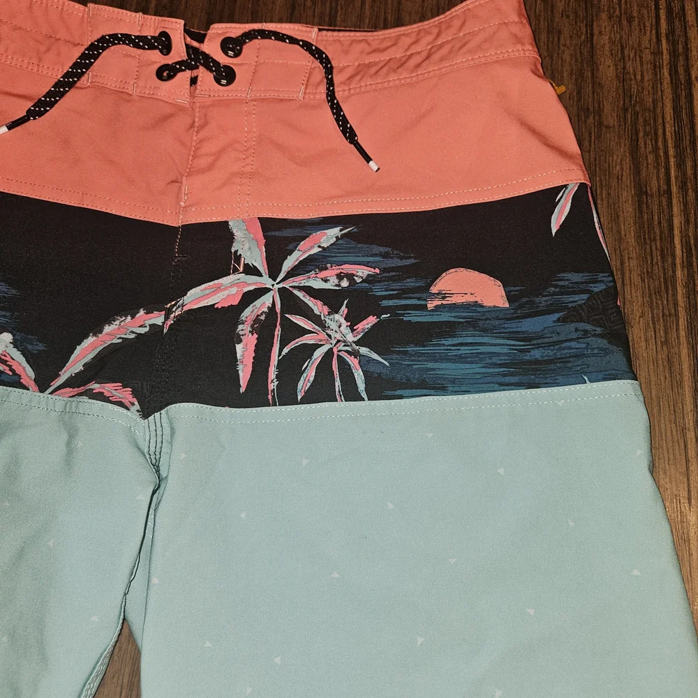 Billabong Kids Coral and Teal Swim Trunks